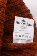 Rust cable knit pom pom beanie hat baby toddler adult - 6