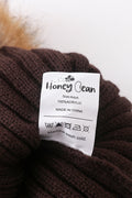 Brown knit pom pom beanie hat baby toddler adult - 6