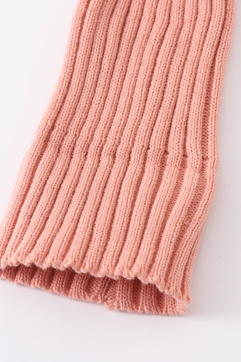 Coral Pink knit pom pom beanie hat baby toddler adult - 6