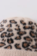 Beige leopard beanie hat toddler adult - 3