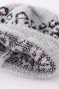 Grey leopard beanie hat toddler adult - 6