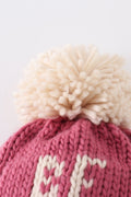 Pink BE MINE knit beanie pom pom hat - 3