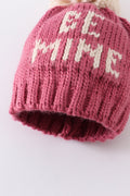 Pink BE MINE knit beanie pom pom hat - 7