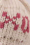 Cream XOXO knit beanie pom pom hat - 5