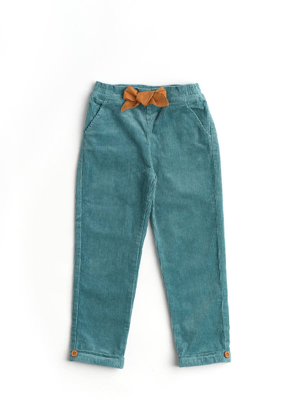 Girls Stay Golden Top & True Teal Trousers Set