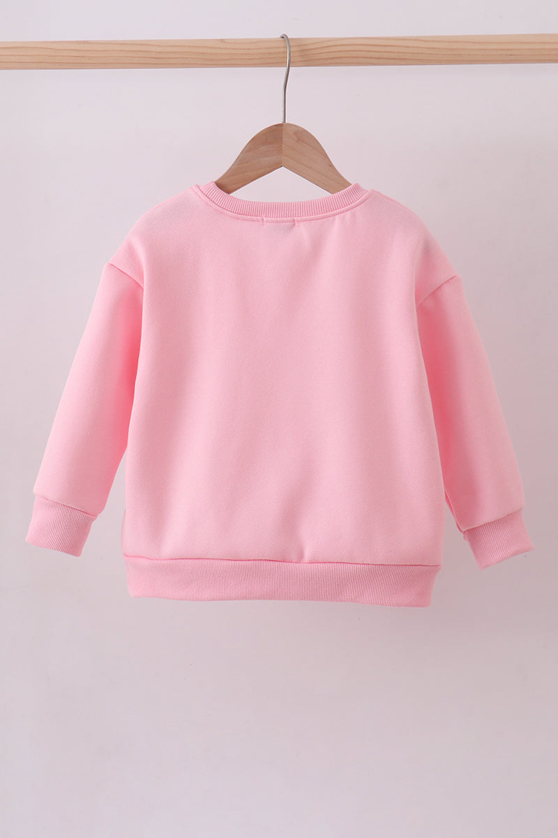 Pink heart love smile sequin fleece mom&me sweatshrit - 8