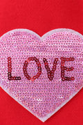 Red heart love smile sequin fleece mom&me sweatshrit - 5