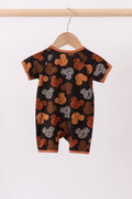 Brown character bamboo romper - 5