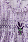 Lavender floral smocked ruffle dress - 2