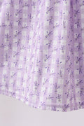 Lavender floral smocked ruffle dress - 3