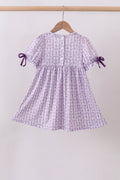 Lavender floral smocked ruffle dress - 5