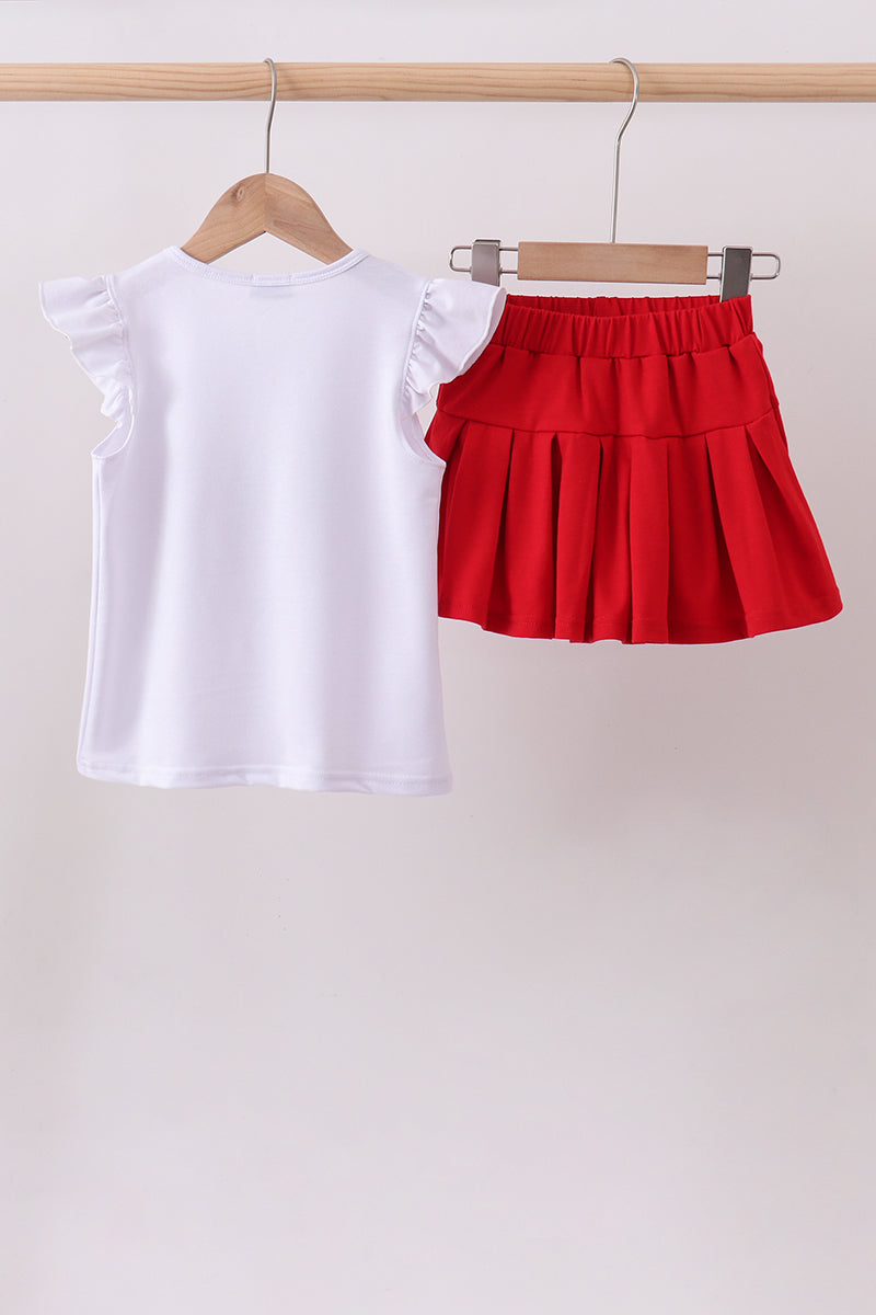 White bow sequin skort set - 4