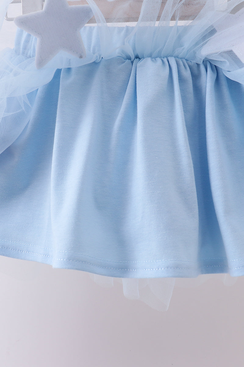 Blue bow star sequin skort set - 5