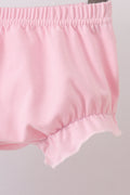 Blue Stripe Bow Seersucker Bloomer Set - 3