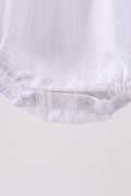 White Bow Smocked Jacquard Bubble - 3