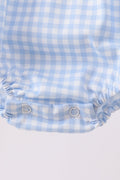 Blue Gingham Animal Embroidered Bubble - 3
