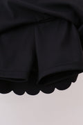Black Scalloped Yoga Skorts Set - 4