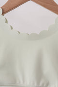 Green Scalloped Yoga Skorts Set - 2