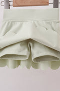 Green Scalloped Yoga Skorts Set - 4