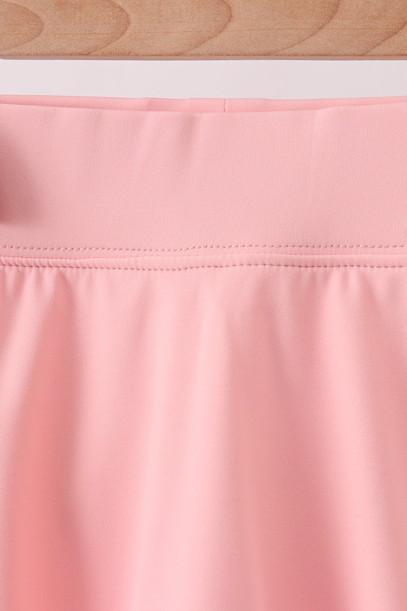 Pink Scalloped Yoga Skorts Set - 5