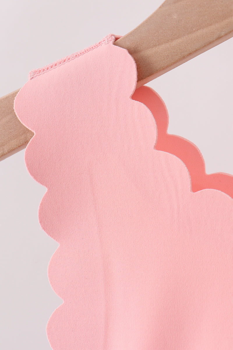 Pink Scalloped Yoga Skorts Set - 6