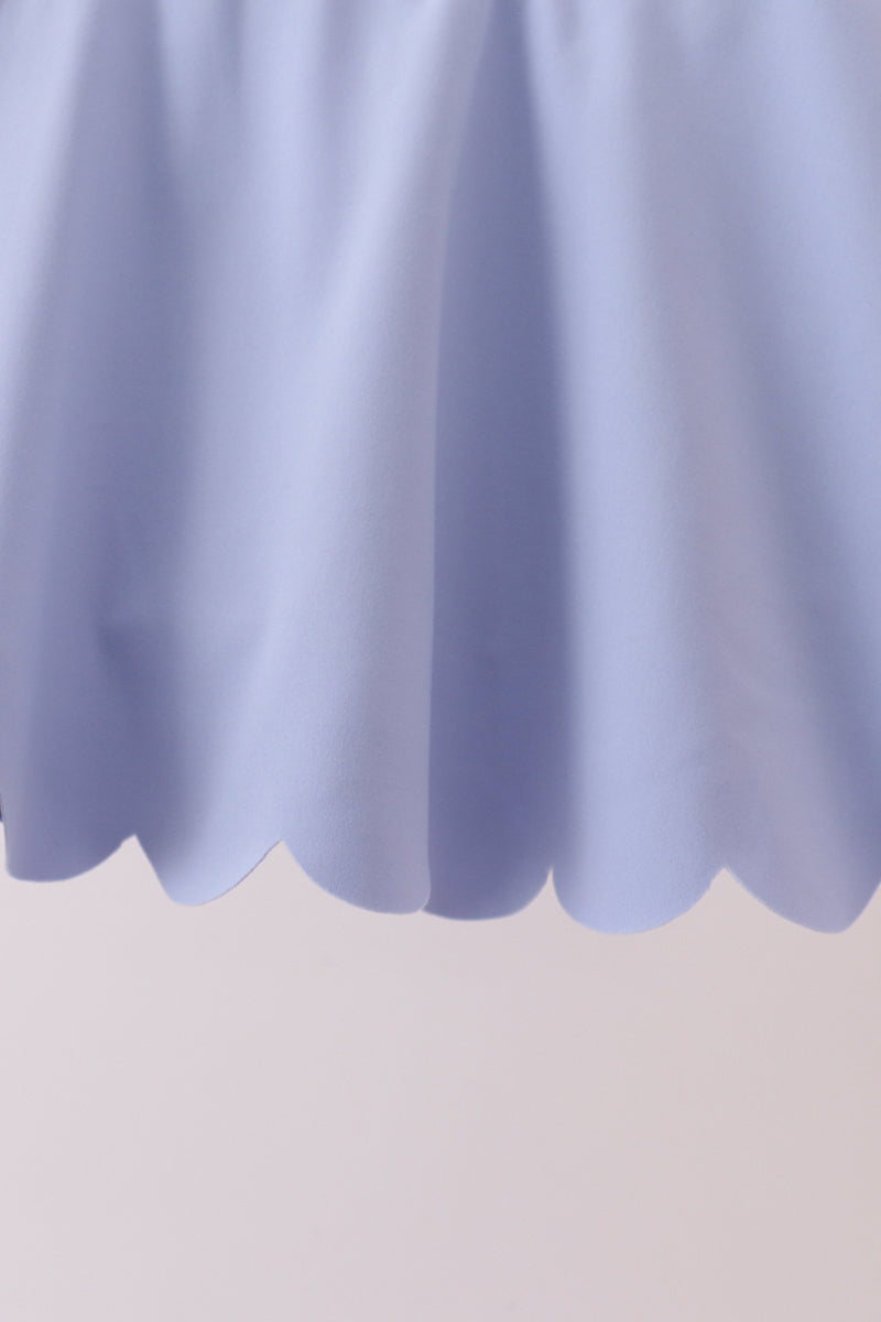 Violet Scalloped Yoga Skorts Set - 2