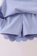 Violet Scalloped Yoga Skorts Set - 3