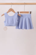 Violet Scalloped Yoga Skorts Set - 5