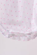 Pink Bow Smocked Swiss Dot Bubble - 3