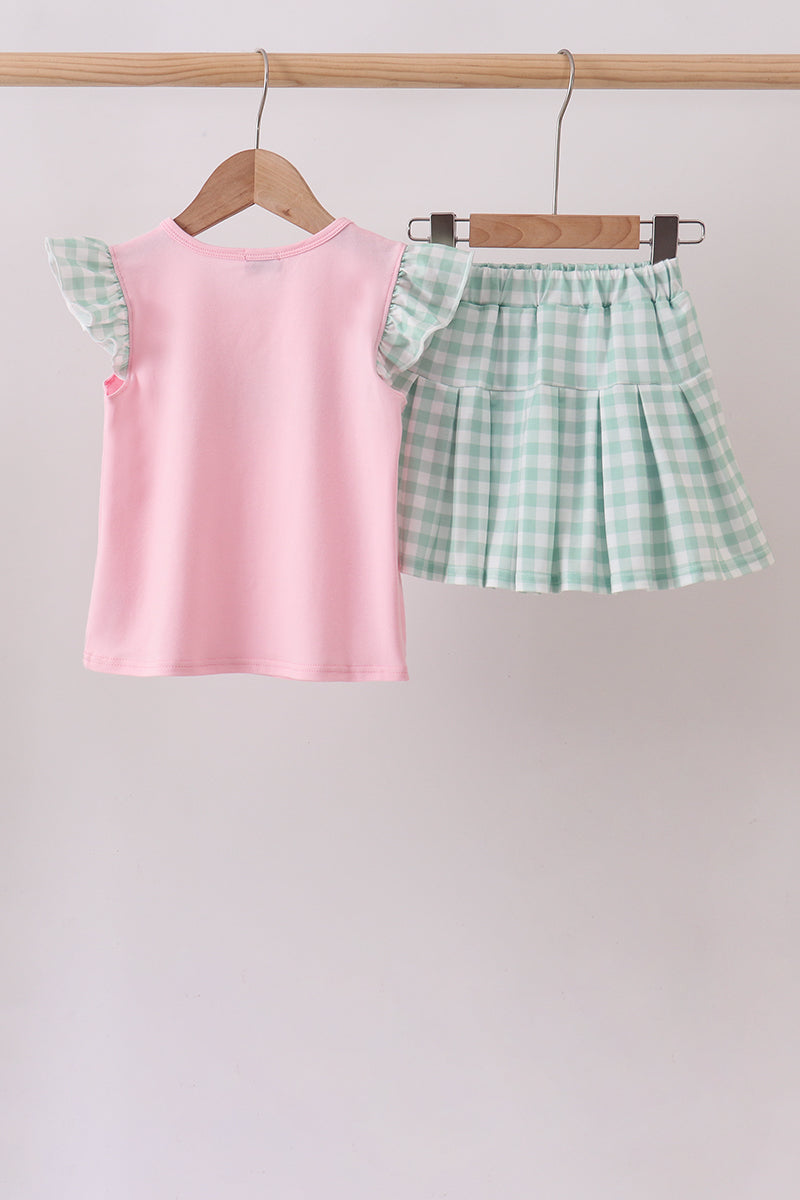 Green Golf Embroidered Skorts Set - 2