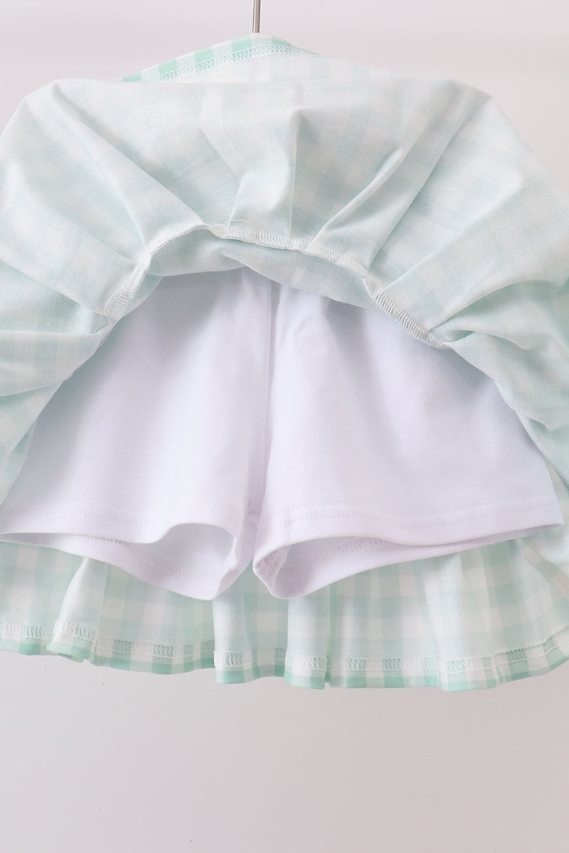 Green Golf Embroidered Skorts Set - 3