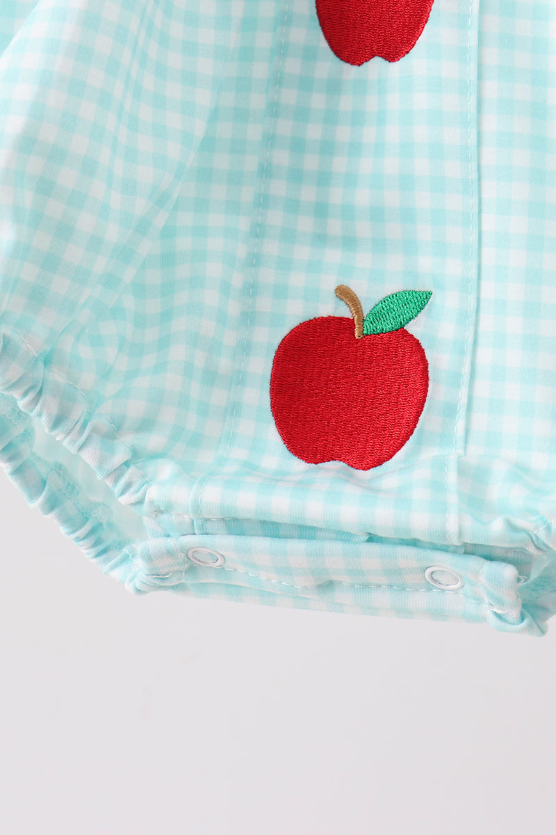 Blue Apple Smocked Bubble - 4