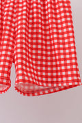 Navy School Bus Smocked Gingham Shorts Set - 3