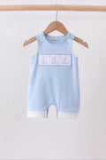Blue Sailboat Embroidered Jon Jon - 1