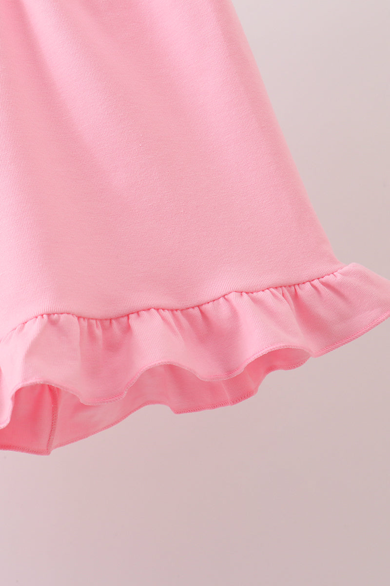 Pink Bow Print Ruffle Shorts Set - 4