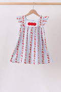 Red Apple Applique Dress - 1