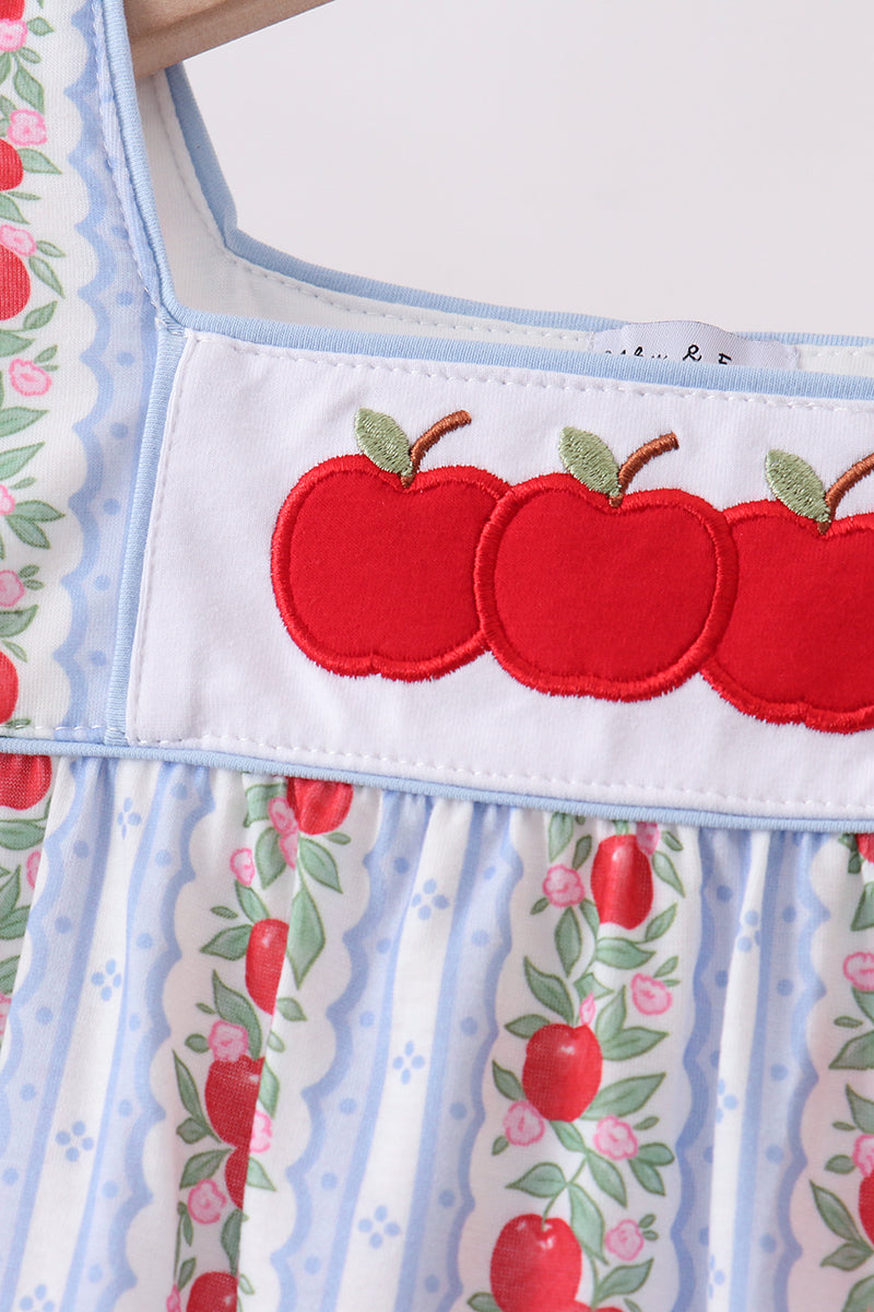 Red Apple Applique Dress - 2