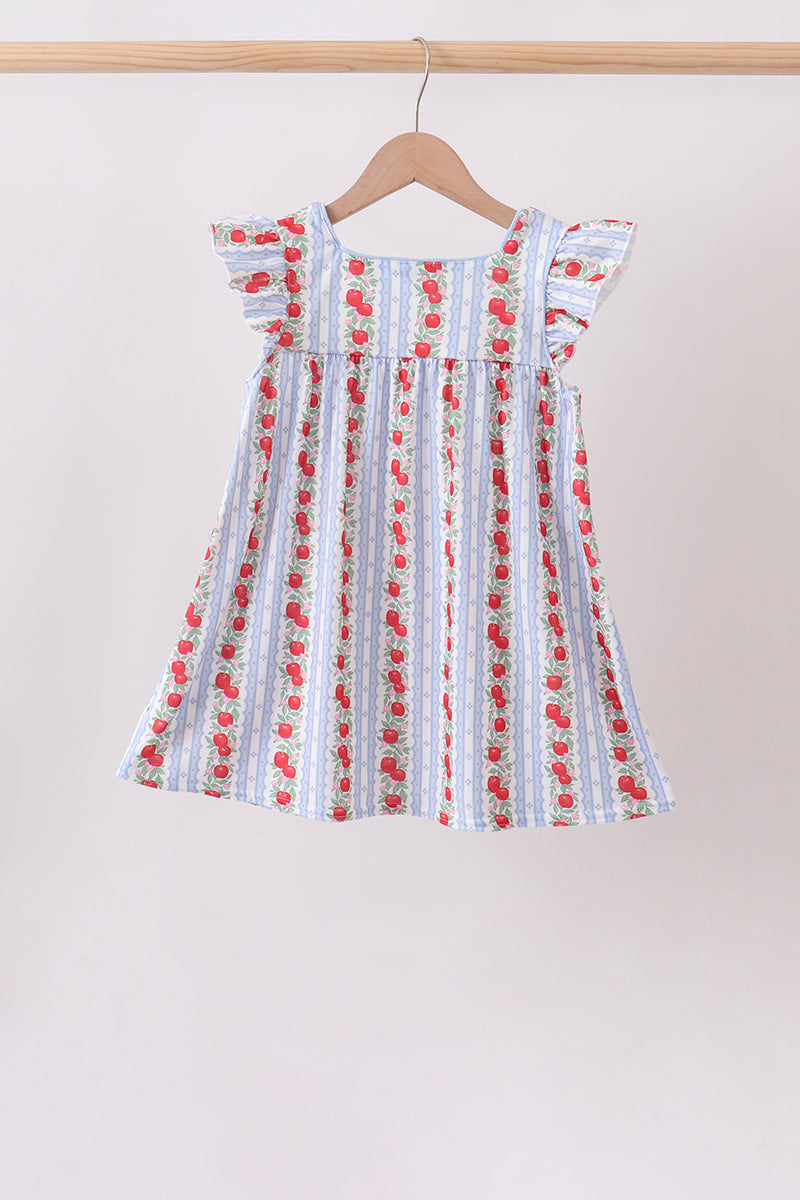 Red Apple Applique Dress - 5