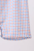 Blue Apple Embroidered Plaid Jon Jon - 3