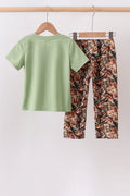 Green Hunting Print Pants Set - 4