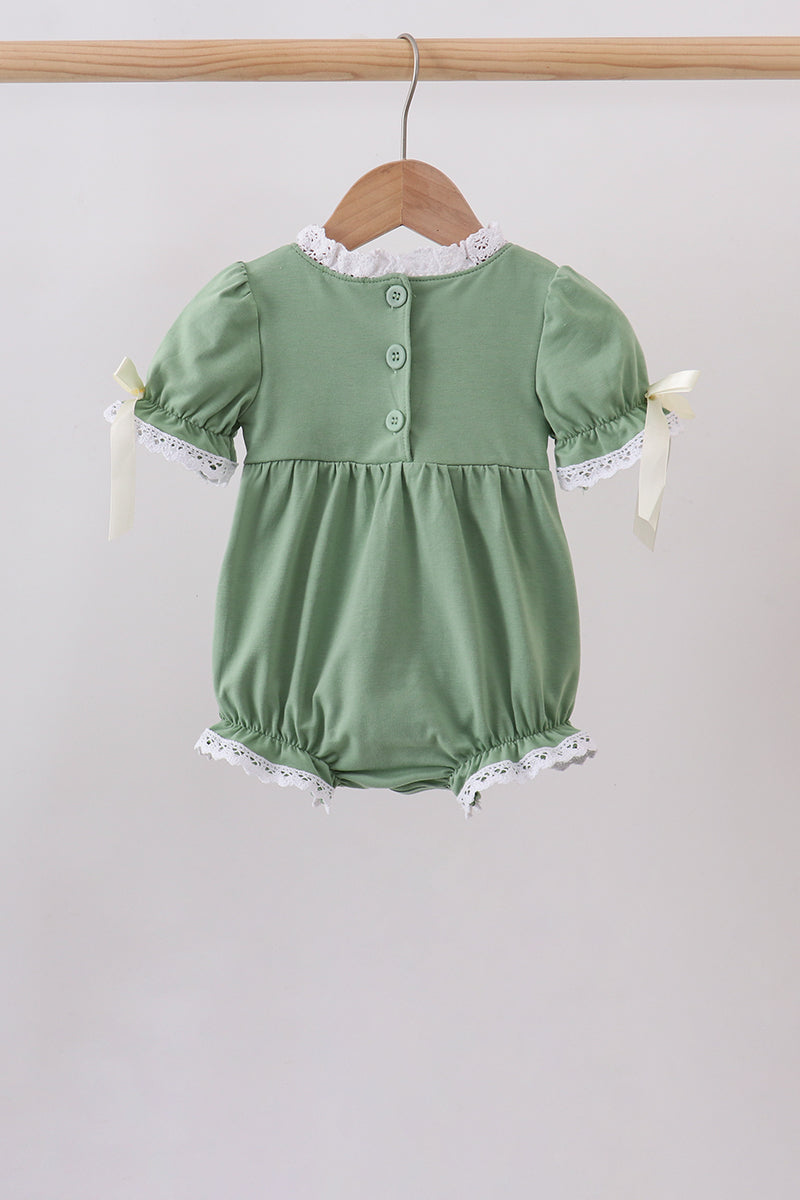 Sage collar smocked lace bubble - 5