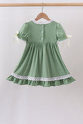Sage collar smocked lace dress - 2