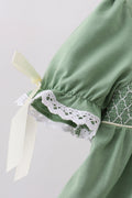 Sage collar smocked lace bloomer set - 4