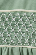 Sage collar smocked lace bloomer set - 5