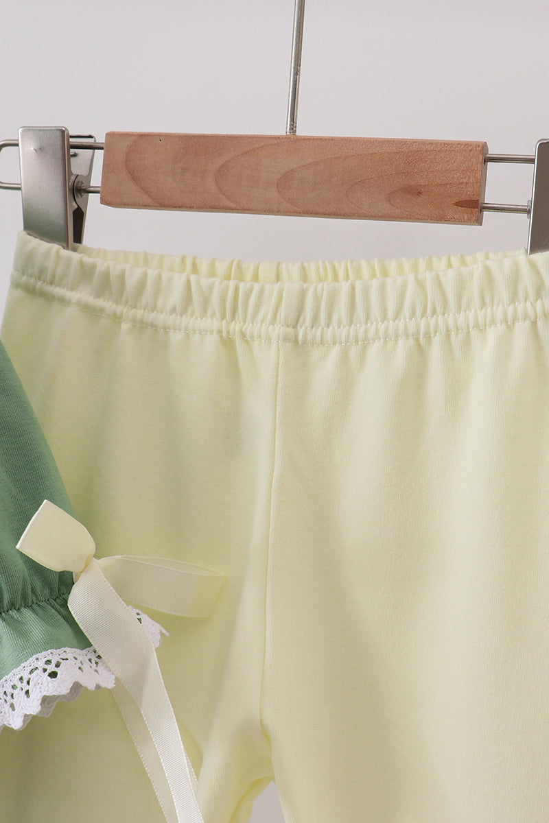 Sage collar smocked lace pants set - 4
