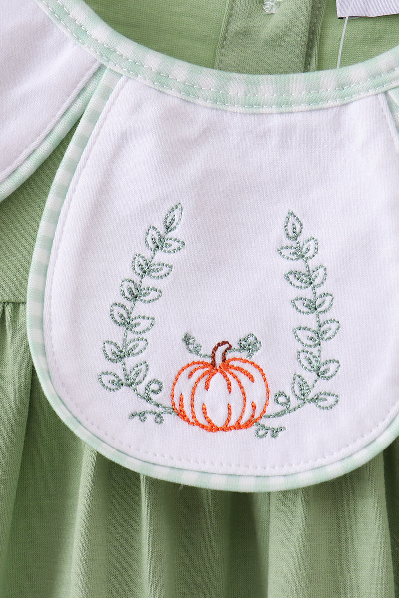 Sage Pumpkin Embroidered Bubble - 4
