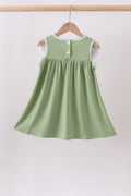 Sage Pumpkin Embroidered Dress - 3