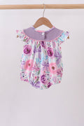 Purple Bow Embroidered Floral Bubble - 3