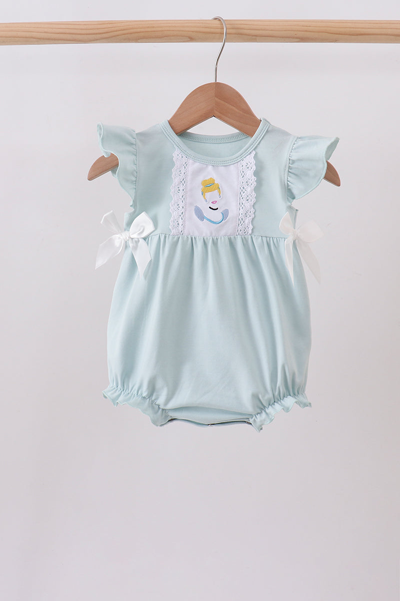 Light blue character embroidery ruffle bubble - 1