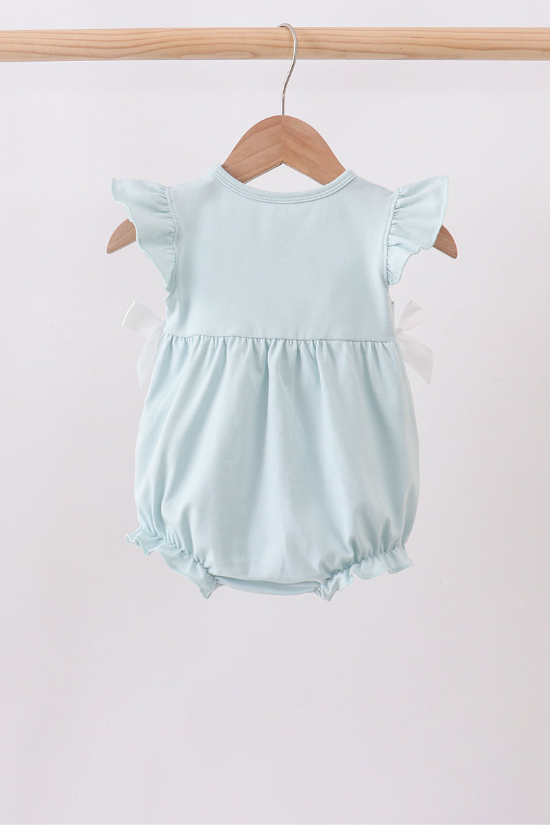 Light blue character embroidery ruffle bubble - 5